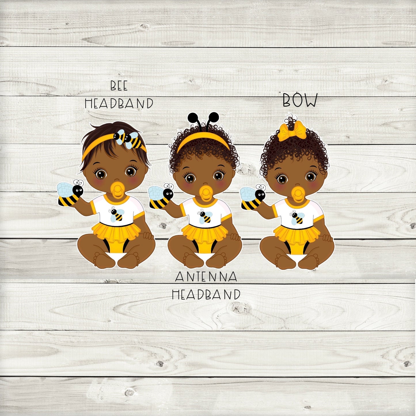 african american bee baby shower cupcake toppers (set of 12) be01b