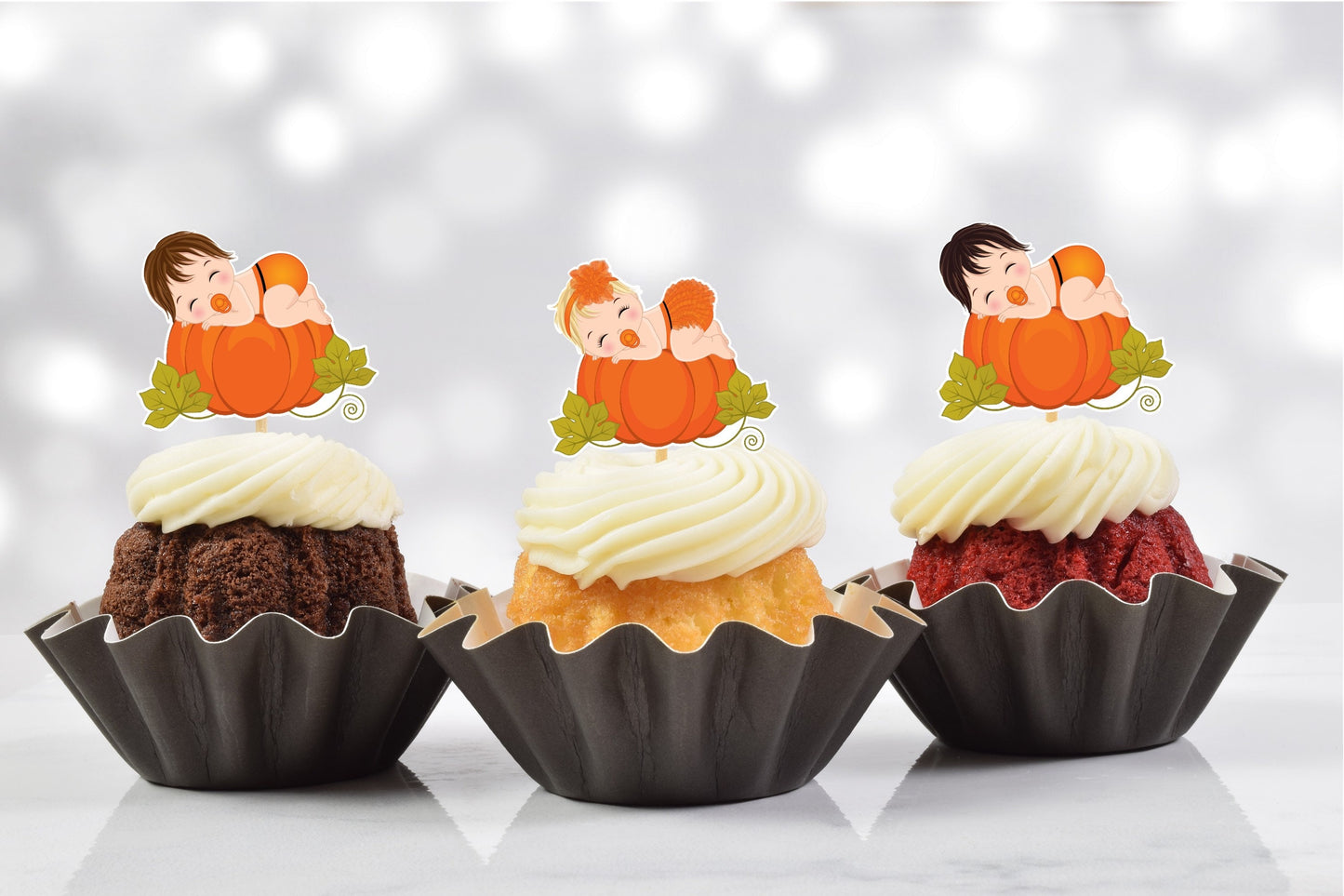 little pumpkin cupcake toppers (set of 12) lp02w