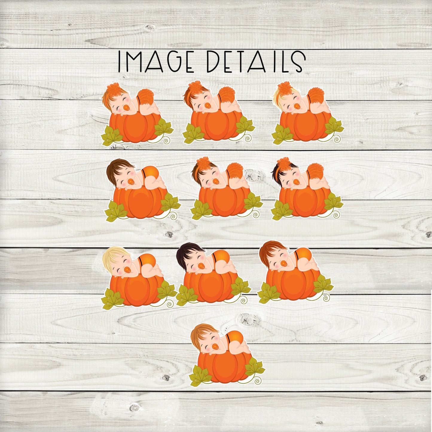 little pumpkin cupcake toppers (set of 12) lp02w