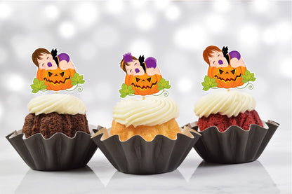 Little Pumpkin Halloween Cupcake Toppers (Set of 12) LP03W