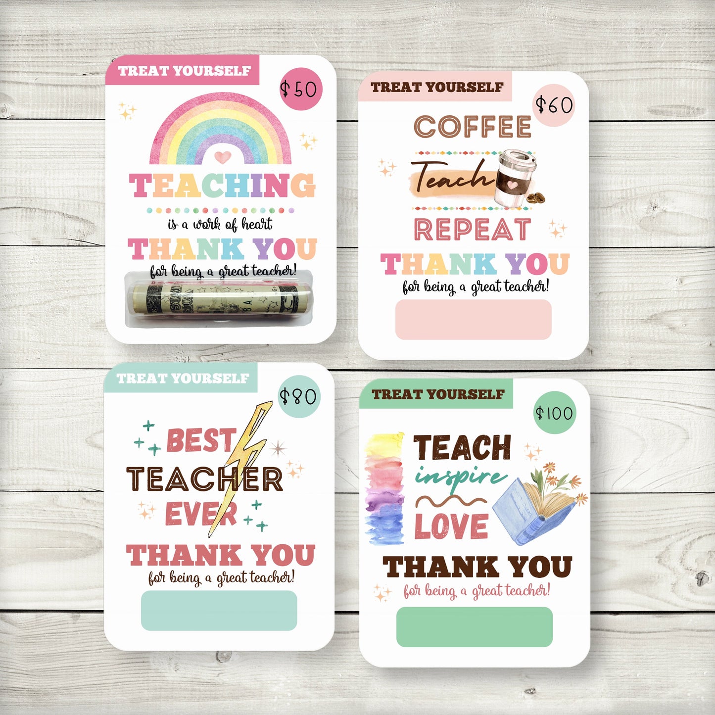 teacher appreciation money card holders