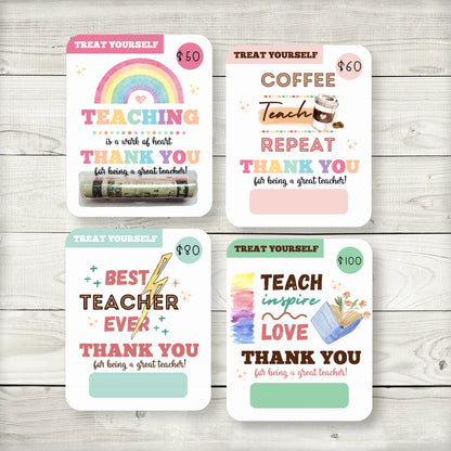 Teacher Appreciation Money Card Holders