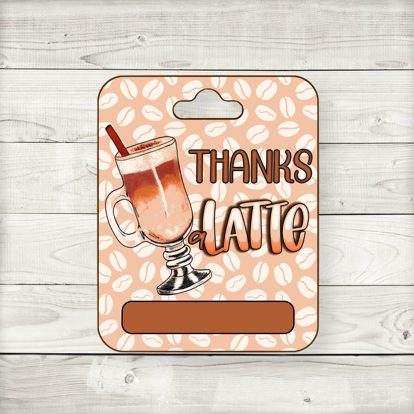 thanks latte coffee money card holders