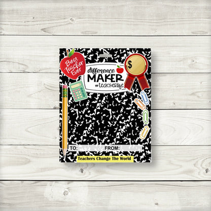 Teacher Appreciation Money Card Holder Gifts