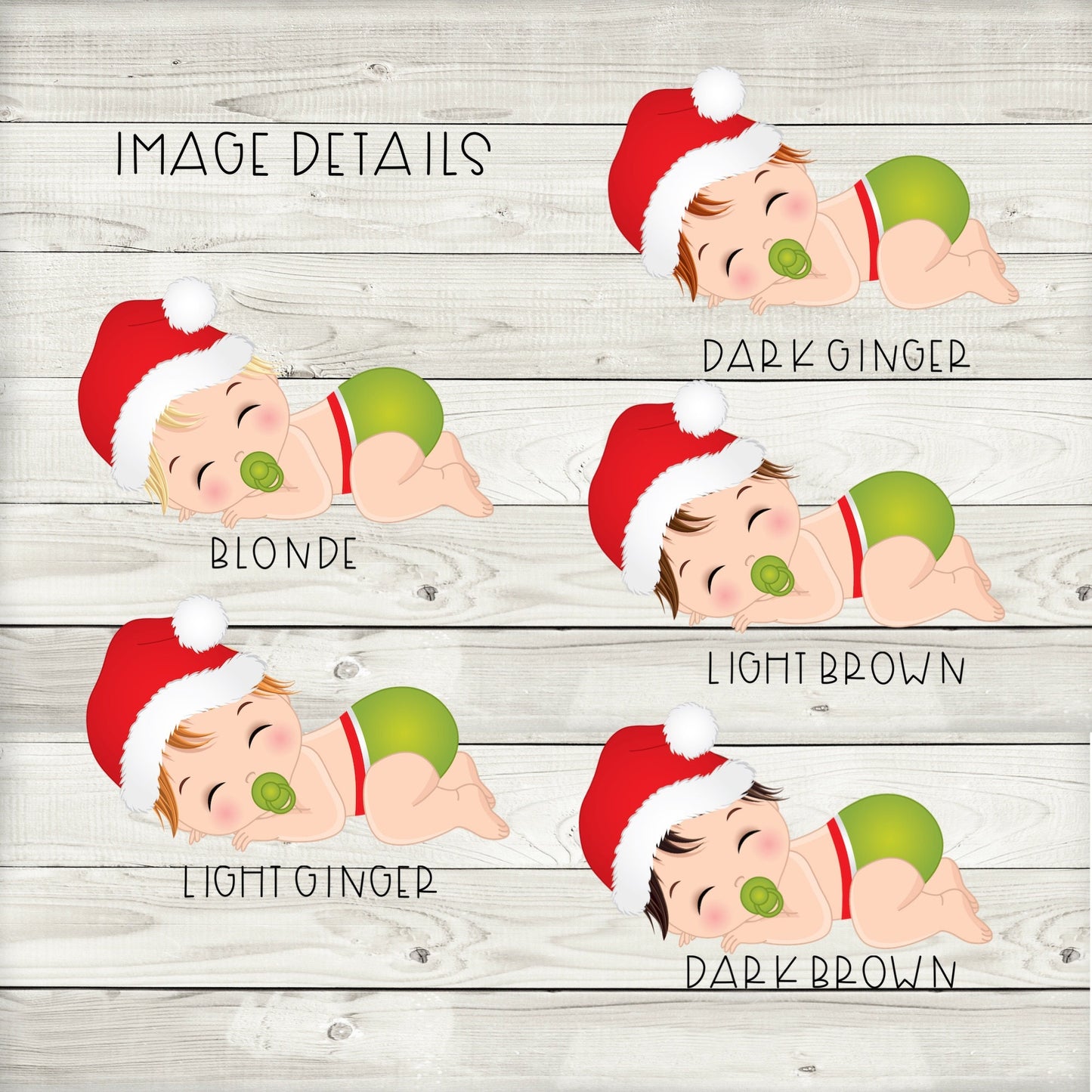 christmas baby cupcake toppers (set of 12) cw01b