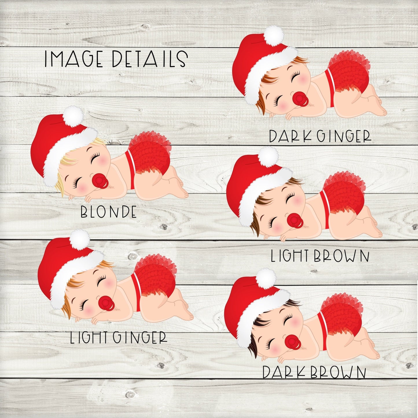 christmas baby cupcake toppers (set of 12) cw01b