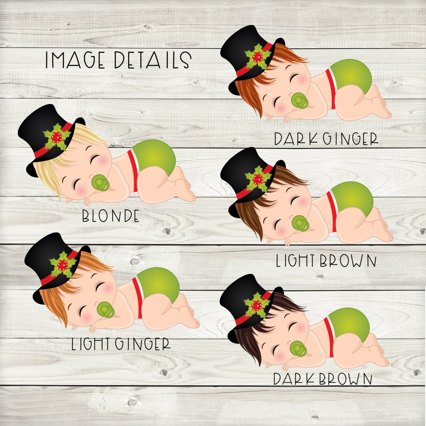 christmas baby cupcake toppers (set of 12) cw02b