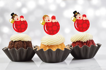 Christmas Baby Cupcake Toppers (Set of 12) CW02B