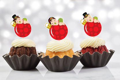 Christmas Baby Cupcake Toppers (Set of 12) CW02B