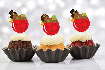 Christmas Baby Cupcake Toppers (Set of 12) CB02B