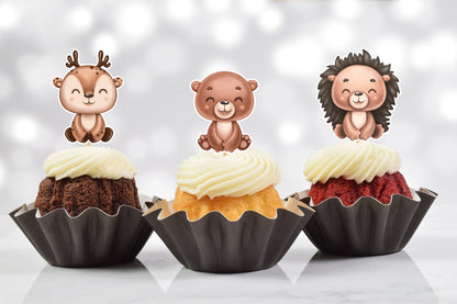 Baby Woodland Cupcake Toppers (Set of 12)