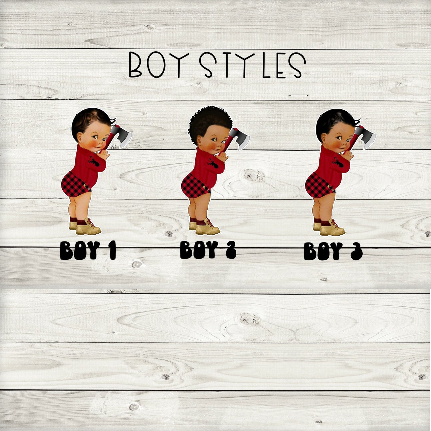 baby lumberjack logger cupcake toppers (set of 12) bl03b