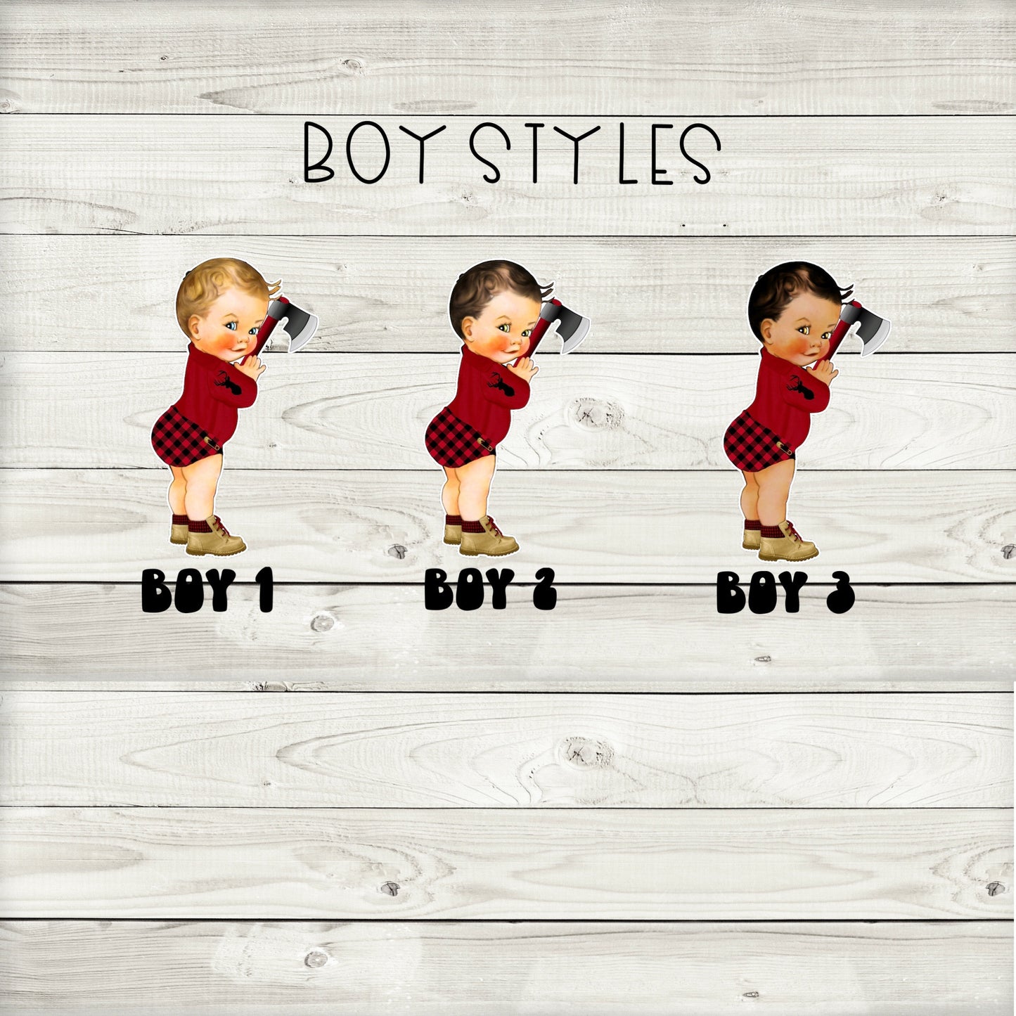 baby lumberjack logger cupcake toppers (set of 12) bl03w