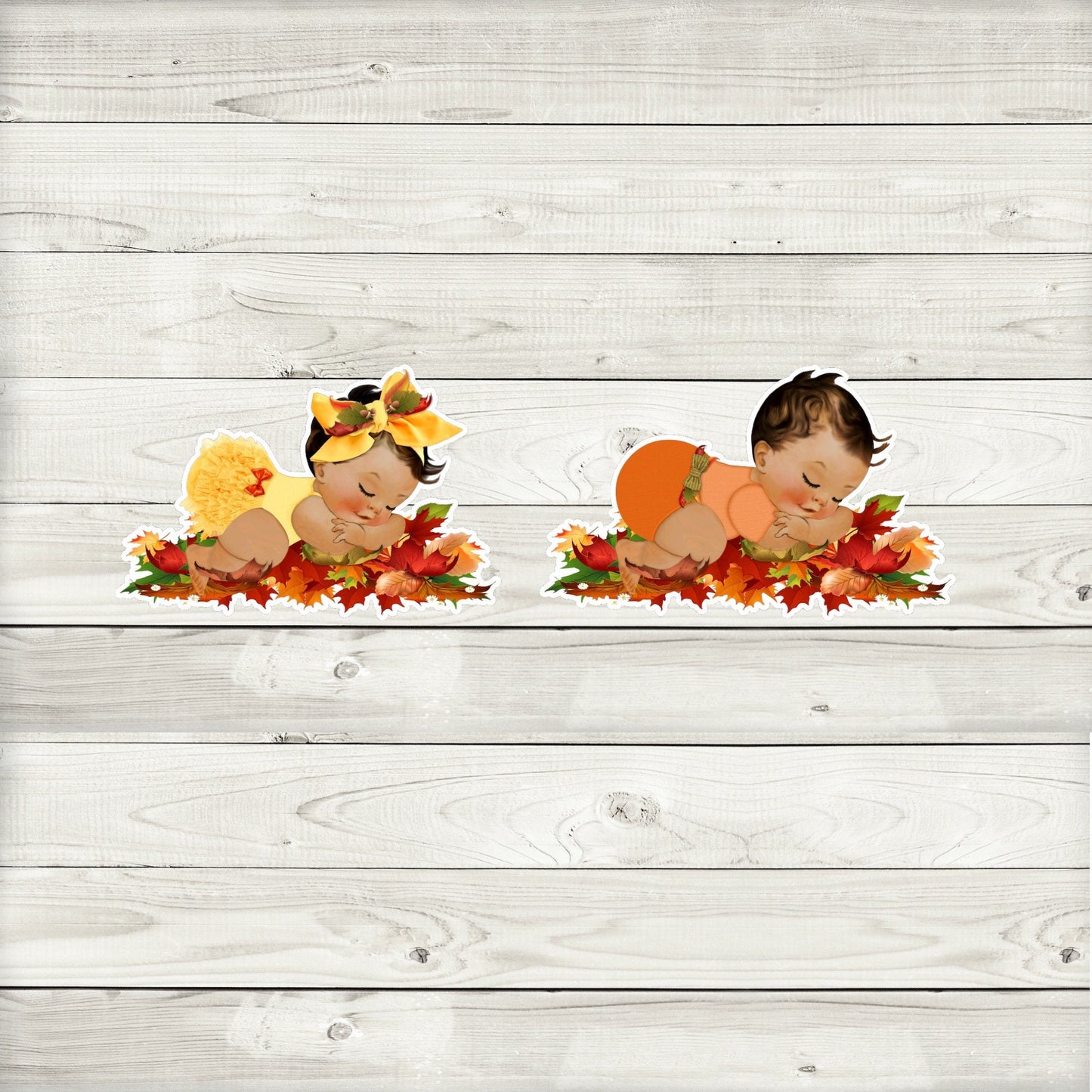 autumn fall baby shower cupcake toppers (set of 12) af01l