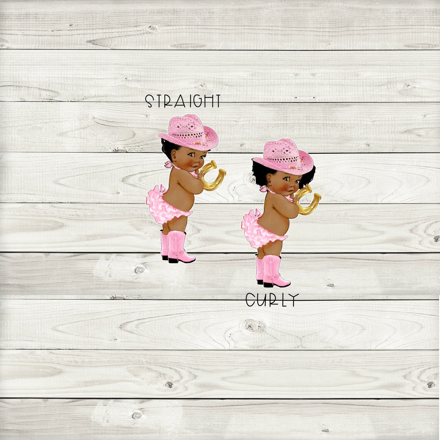 western cowgirl baby shower cupcake toppers (set of 12) cg01b