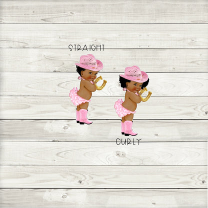 Western Cowgirl Baby Shower Cupcake Toppers (Set of 12) CG01B