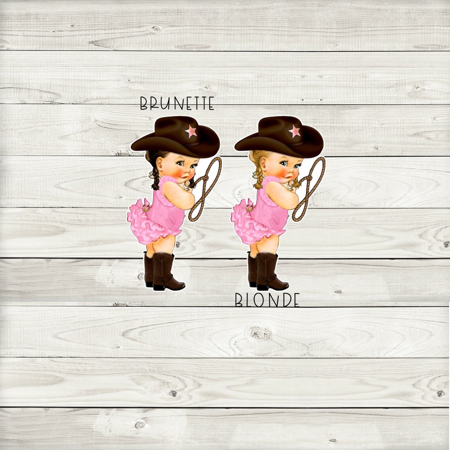 western cowgirl baby shower cupcake toppers (set of 12) pb01w