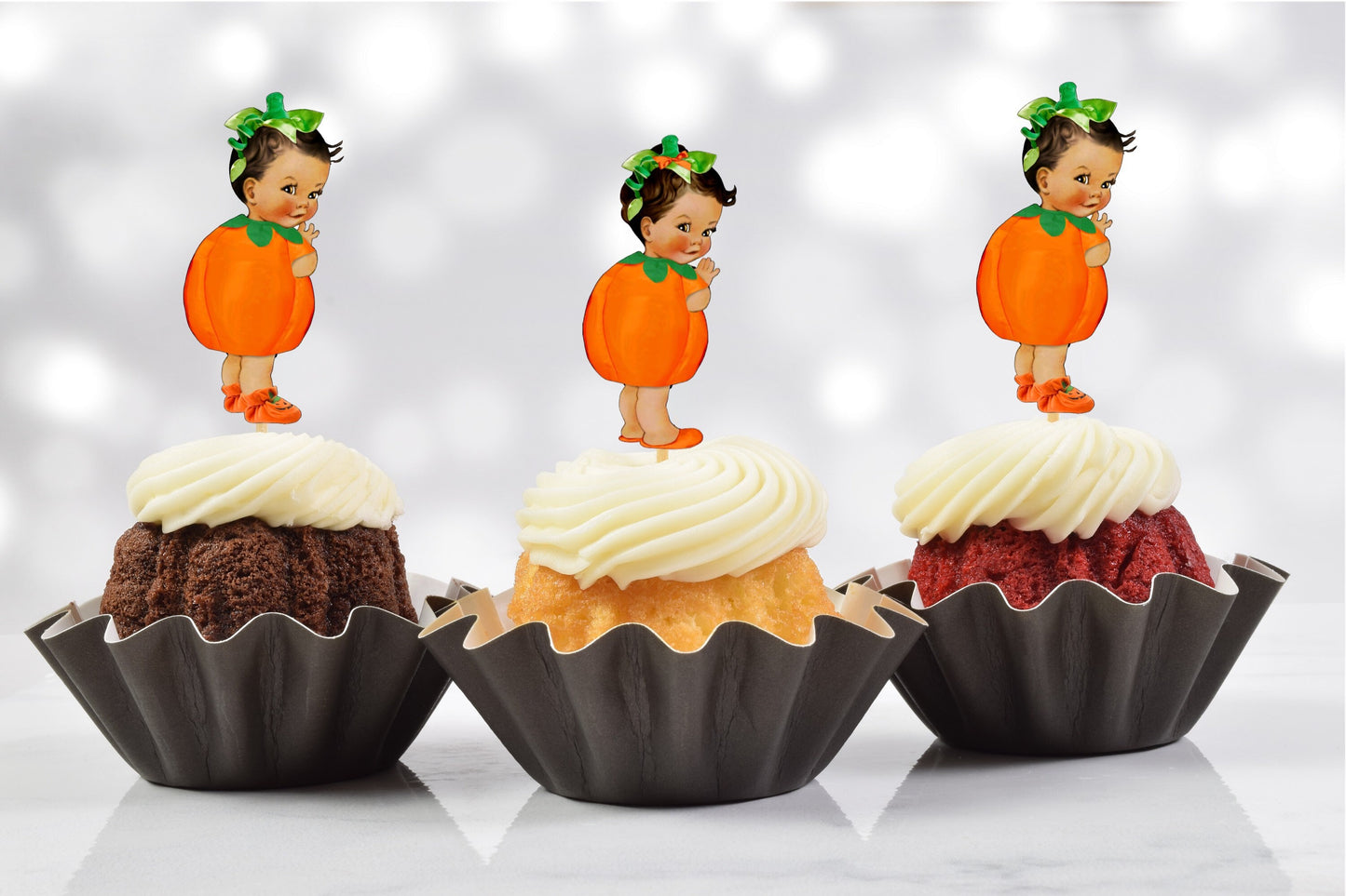 little pumpkin cupcake toppers (set of 12) lp01l