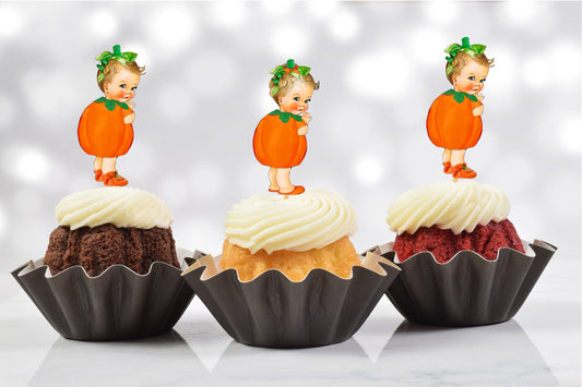 Little Pumpkin Cupcake Toppers (Set of 12) LP01W