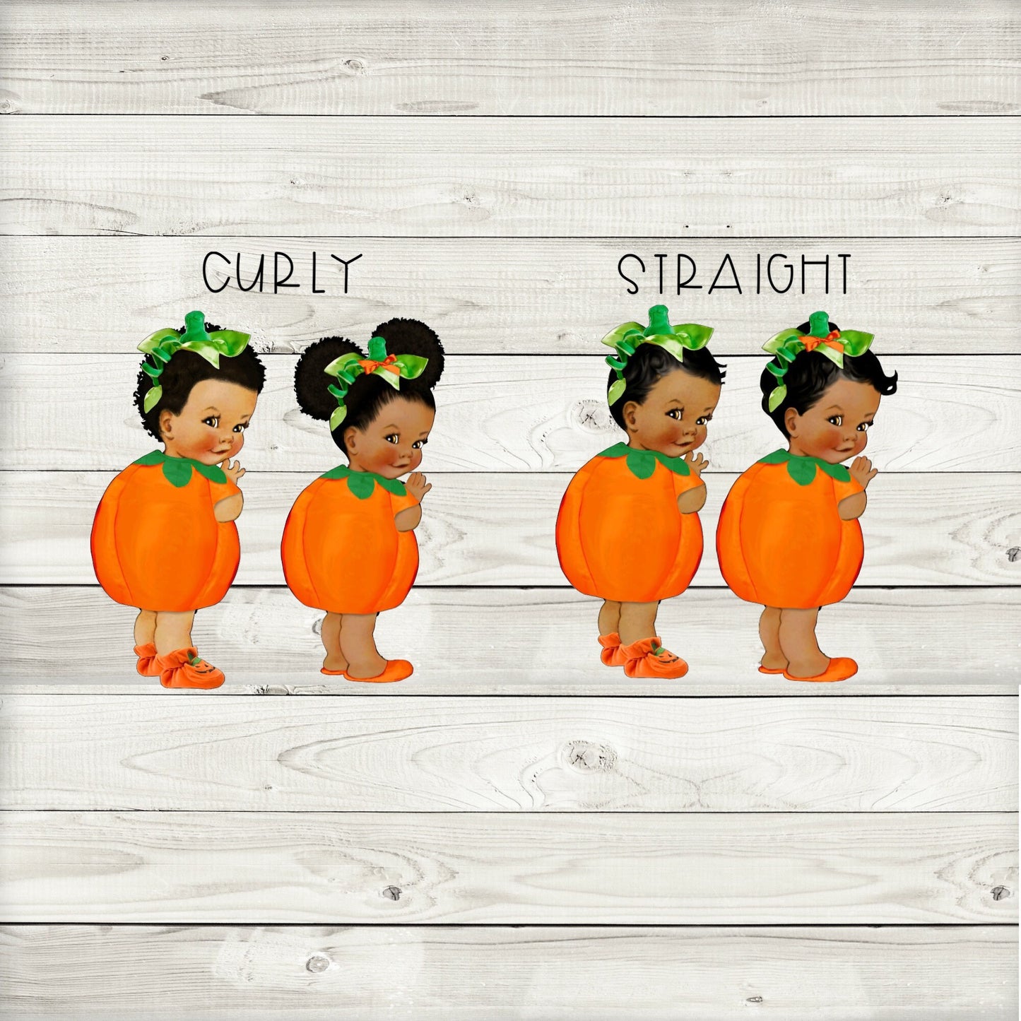 african american little pumpkin cupcake toppers (set of 12) lp01b