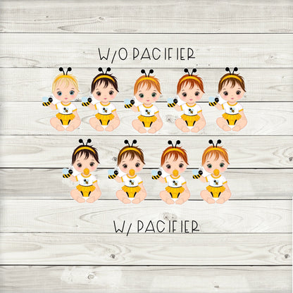 Bee Baby Shower Cupcake Toppers (Set of 12) BE01W