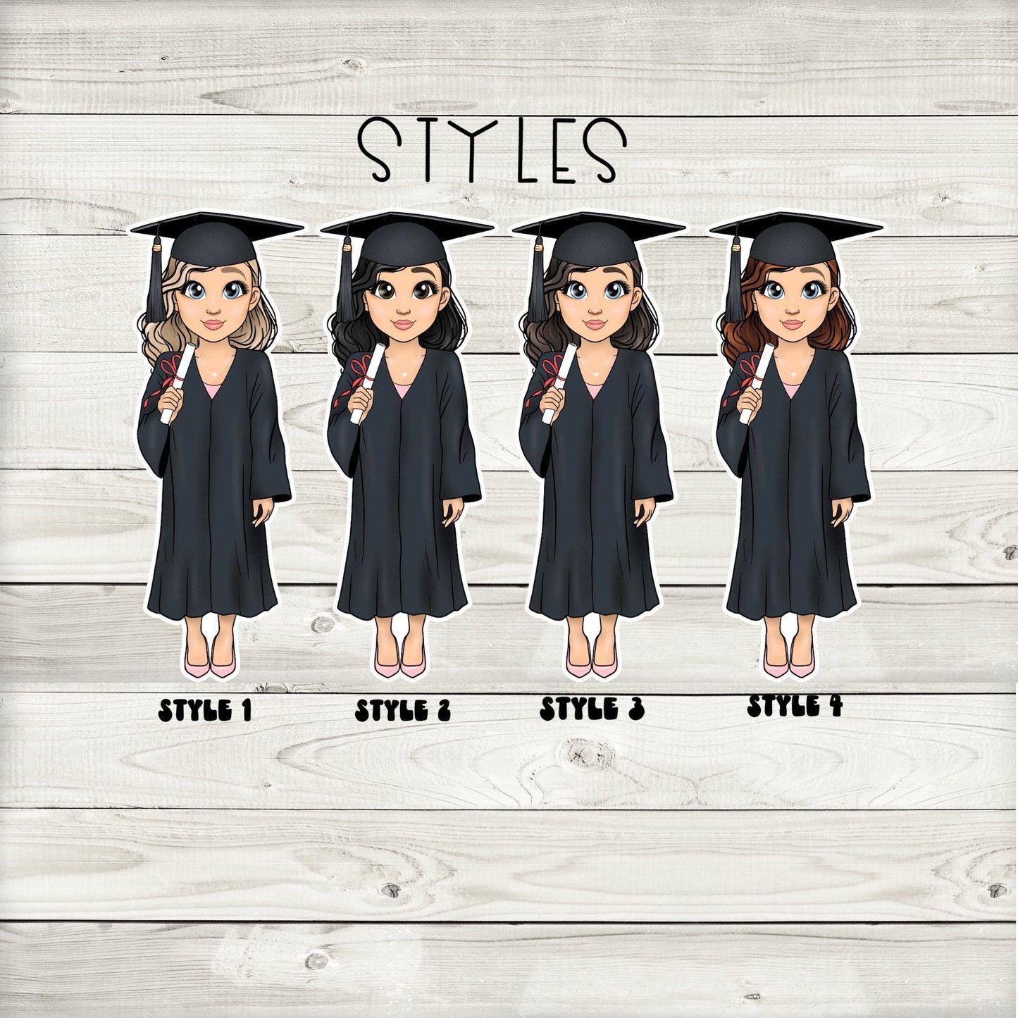 cute graduation party cupcake toppers - set of 12 flh24