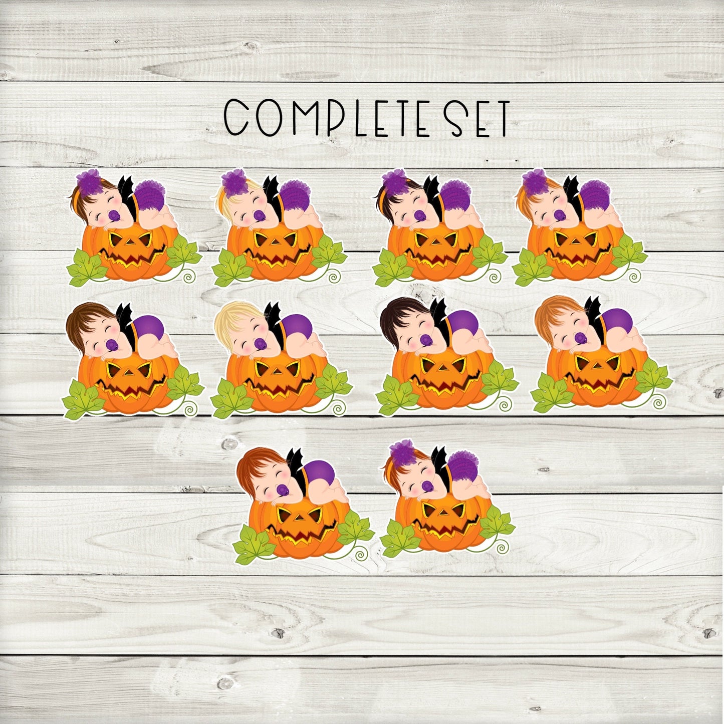 little pumpkin halloween cupcake toppers (set of 12) lp03w