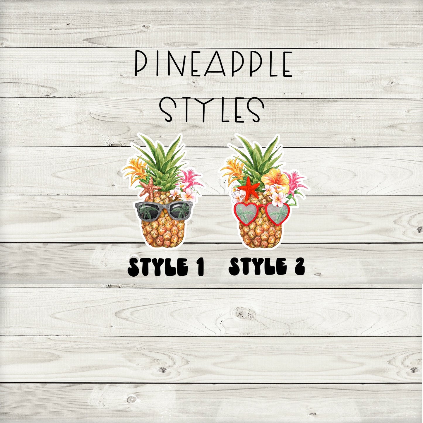 tropical hawaiian pineapple luau party cupcake toppers (set of 12)