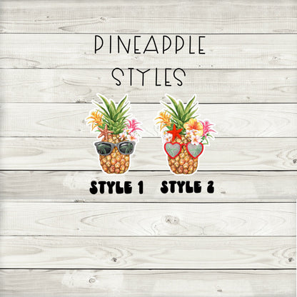 Tropical Hawaiian Pineapple Luau Party Cupcake Toppers (Set of 12)