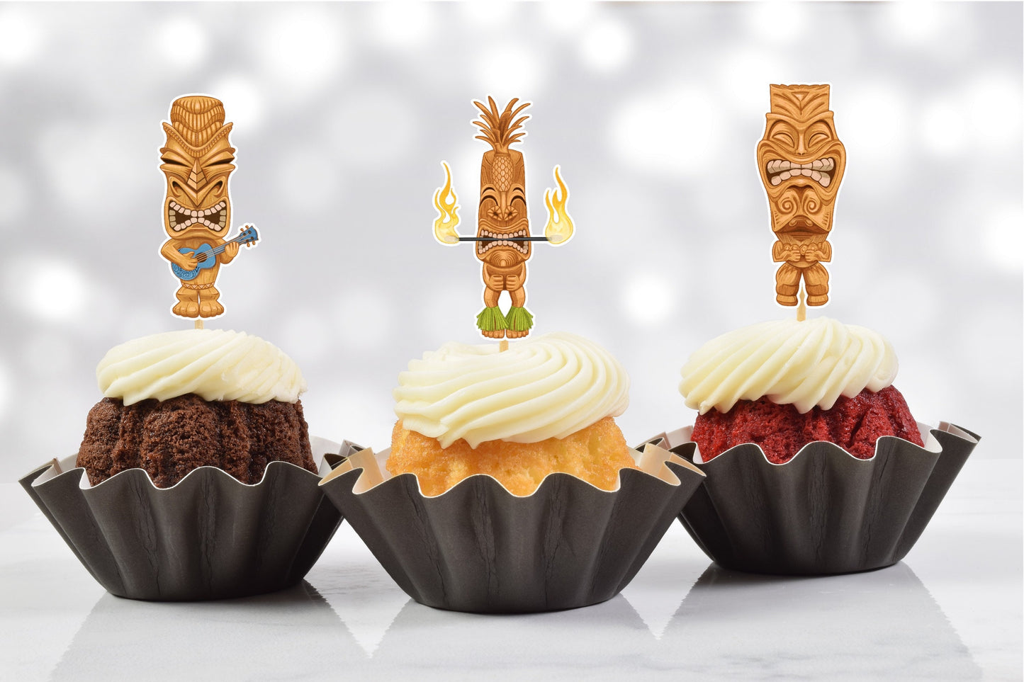 tribal hawaiian luau party cupcake toppers (set of 12) htl02