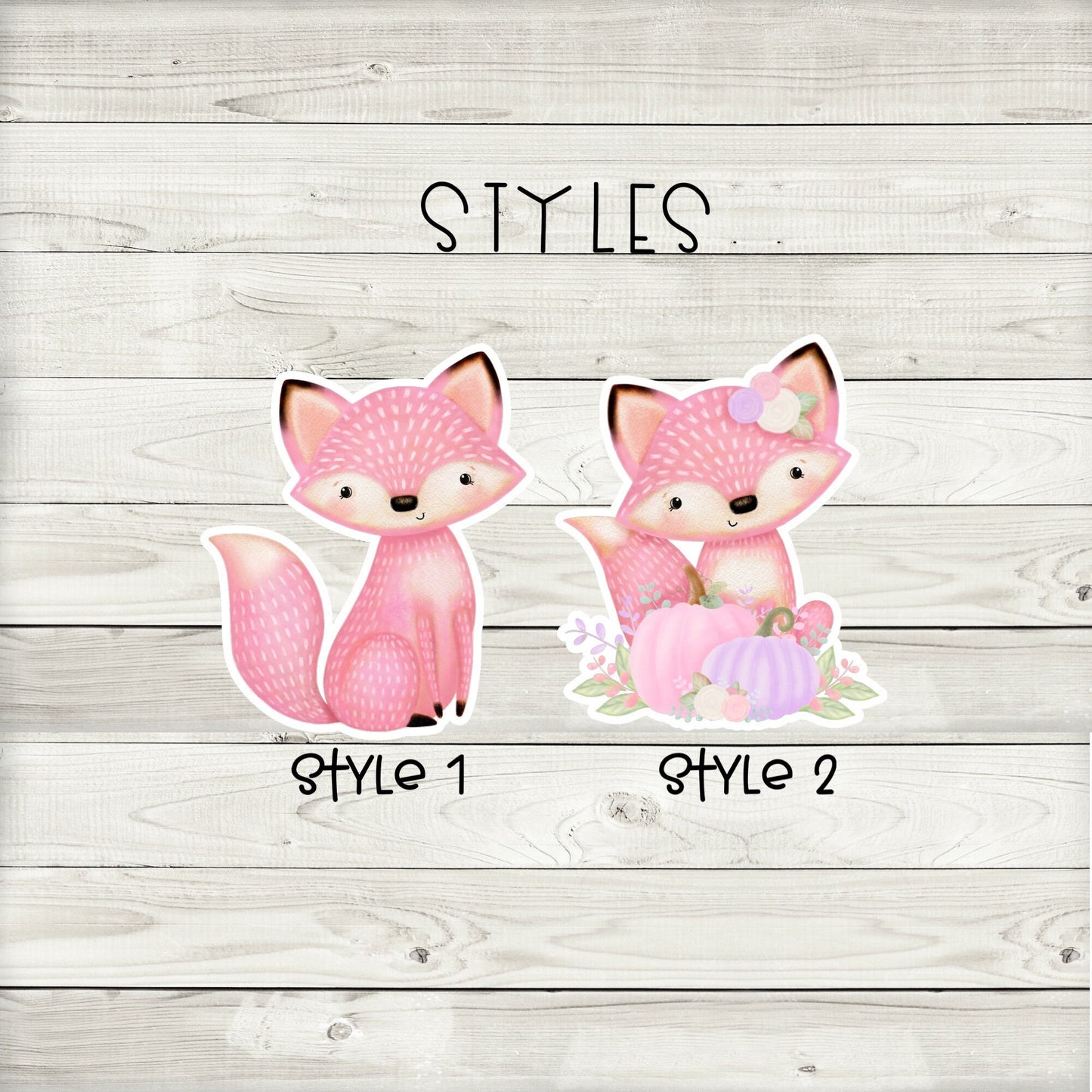 pink fox woodland friends twin gender reveal cupcake toppers (set of 12)