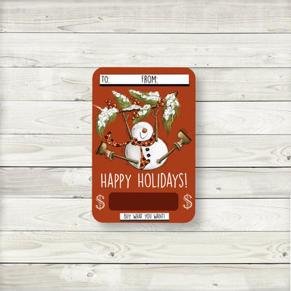 Funny Snowmen Christmas Cash Money Holders, Unique Christmas Money Ideas, Christmas Money Holder, Xmas Money Card, Gift Card, Christmas Gift