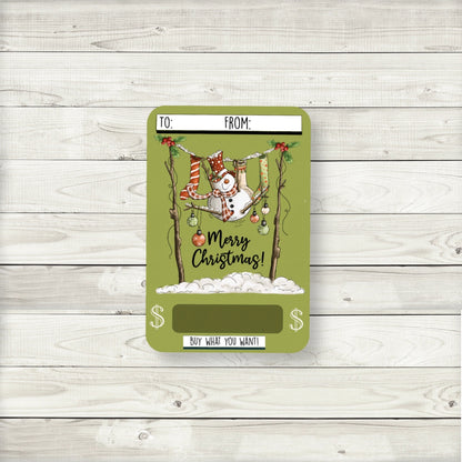 Funny Snowmen Christmas Cash Money Holders, Unique Christmas Money Ideas, Christmas Money Holder, Xmas Money Card, Gift Card, Christmas Gift