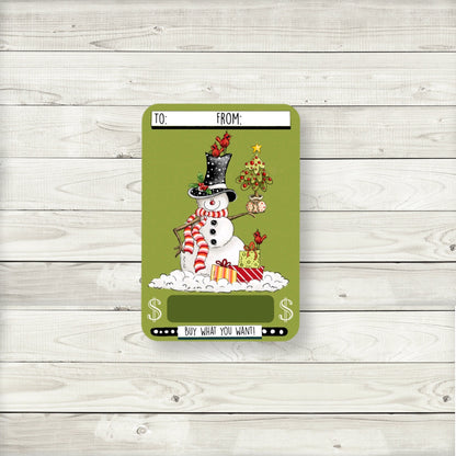 Christmas Snowman Cash Money Holders|Christmas Snowman Cards|Snowman Money Cards|Snowman Cash Cards|Funny Snowman Christmas Cash Cards