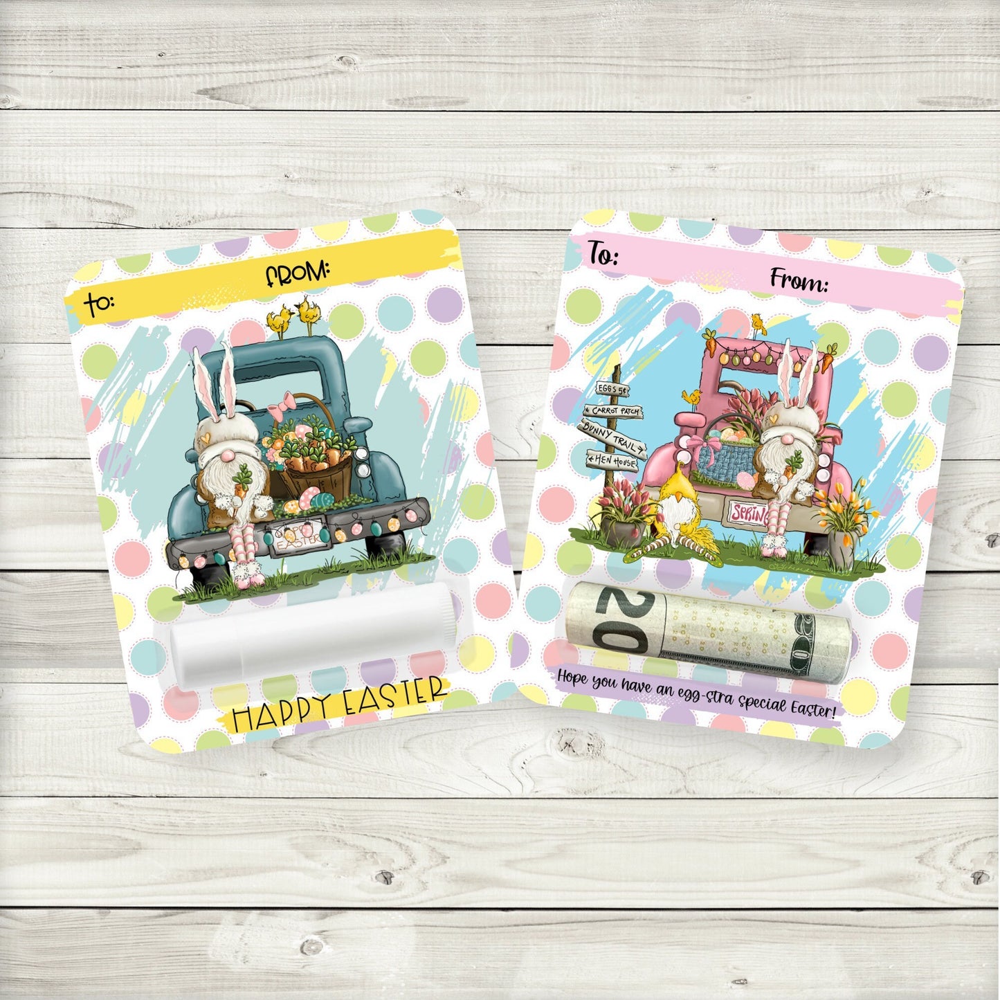 easter cash money cards, easter basket stuffers, easter basket fillers, easter basket gifts, easter lip balm