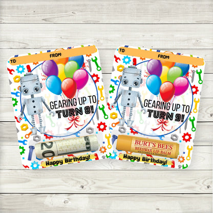 Robot Birthday Money Card Holders|Lip Balm Party Favors