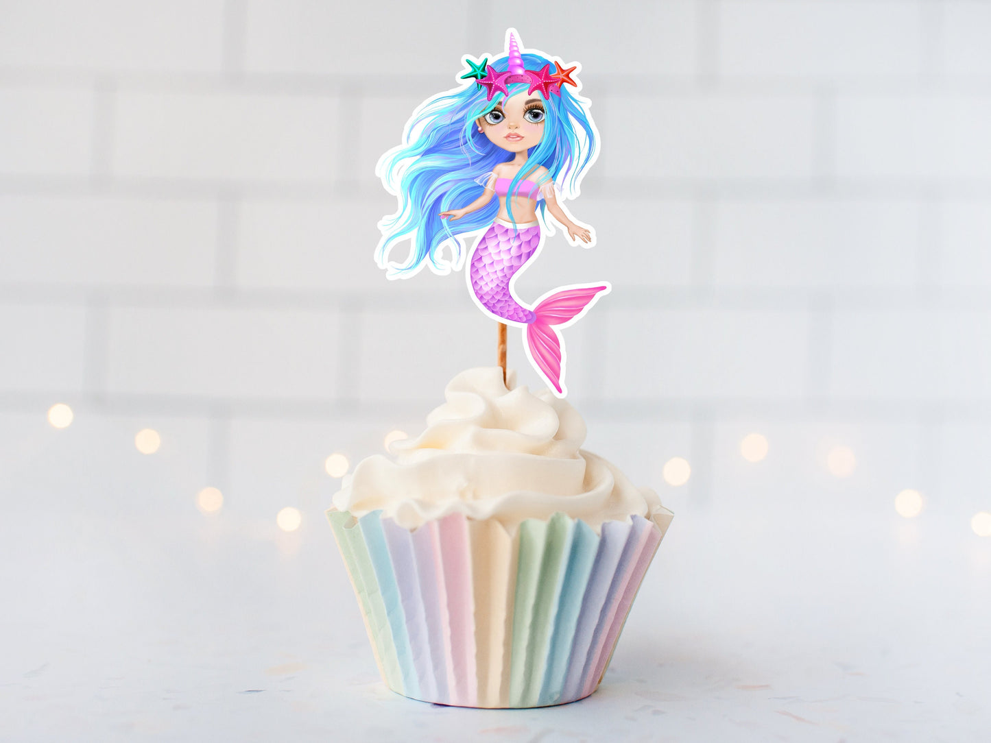 mermaid cupcake toppers