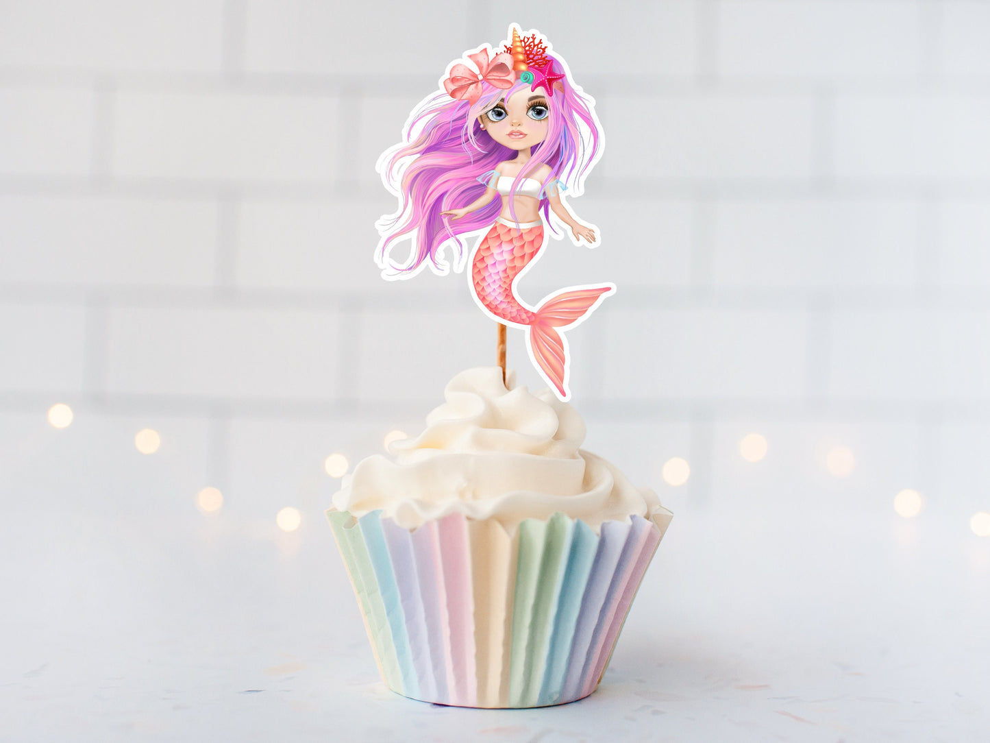 mermaid cupcake toppers