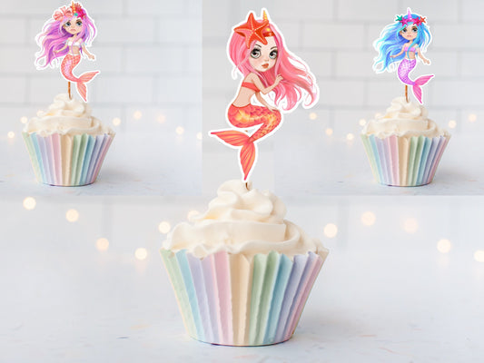 Mermaid Cupcake Toppers