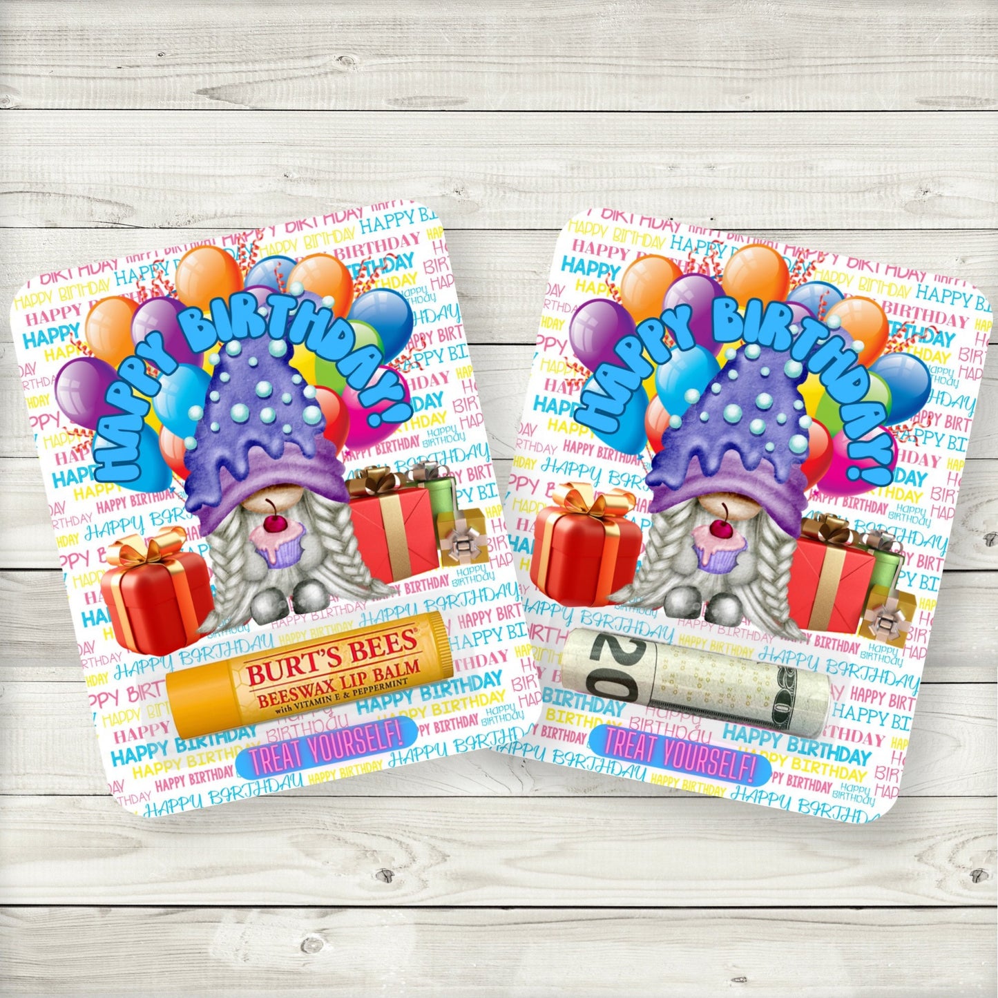 gnome birthday money card|birthday cash|birthday money|birthday cash holder|birthday money holder|lip balm party favor|lip balm holder