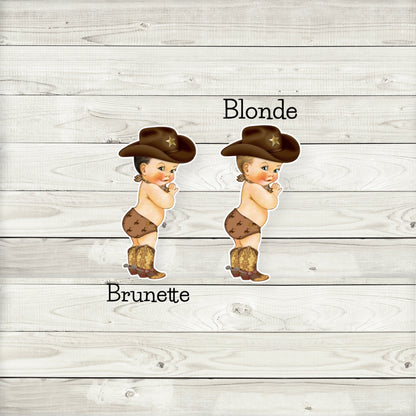 Little Cowboy Baby Shower Cupcake Toppers | It’s A Cowboy Y’all | Cowboy Birthday (Set of 12) CB03W