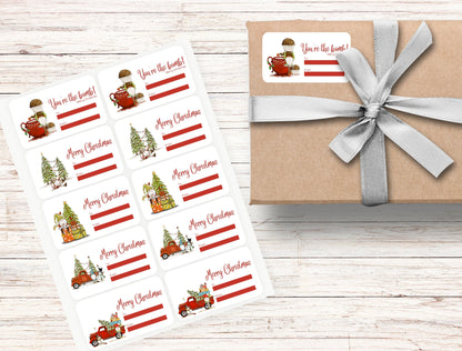 Snowman Tag Stickers | Cute Christmas Gift Stickers | Gift Stickers | Present Stickers | 3” x 1.7” Sheet of 10