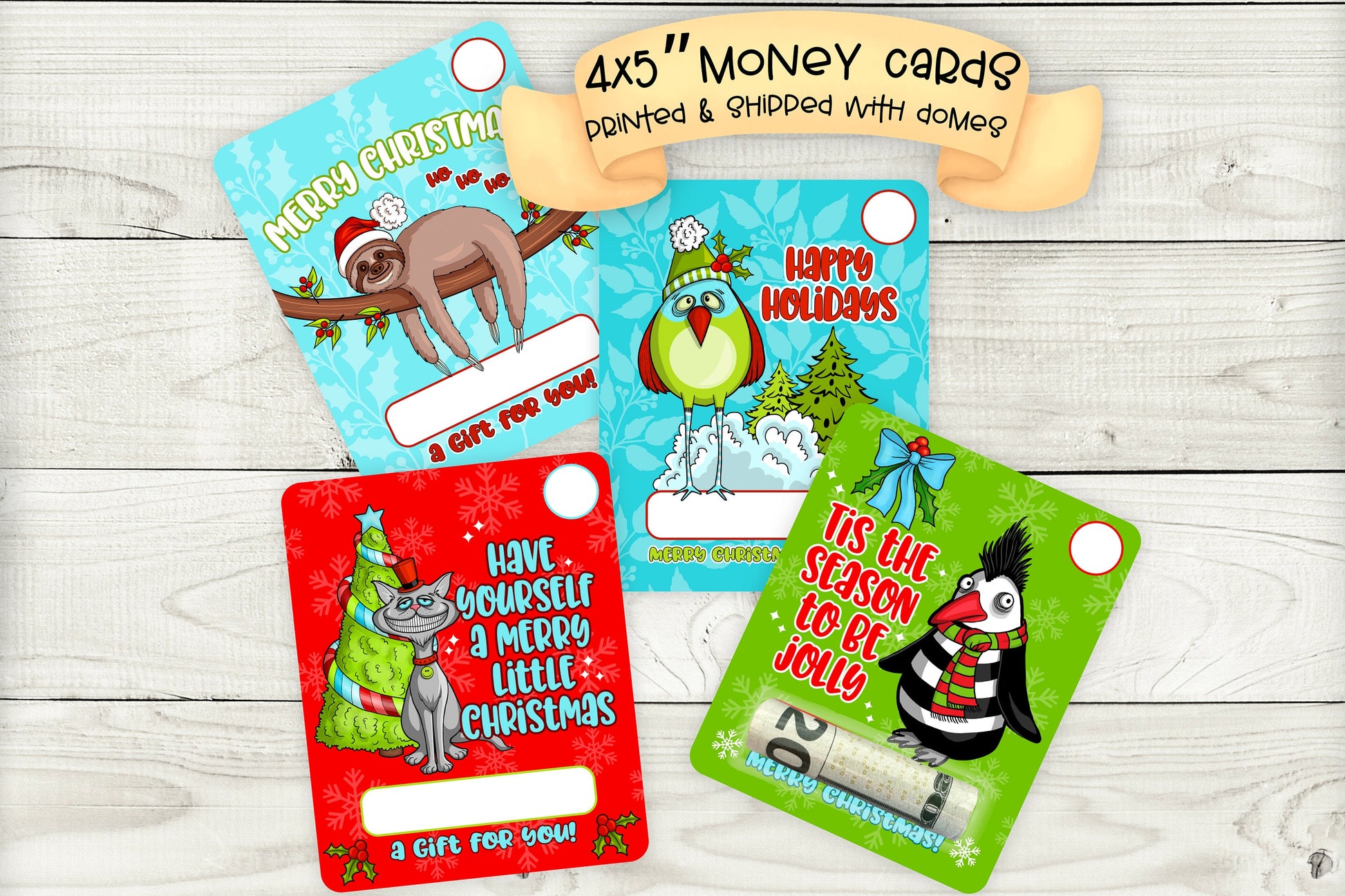 Funny Christmas Cash Holiday Money Card Holders