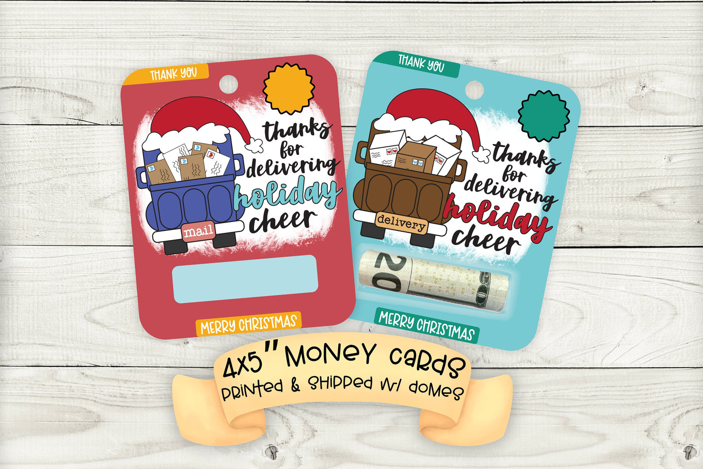 delivery driver and mail carrier christmas money gift card holders