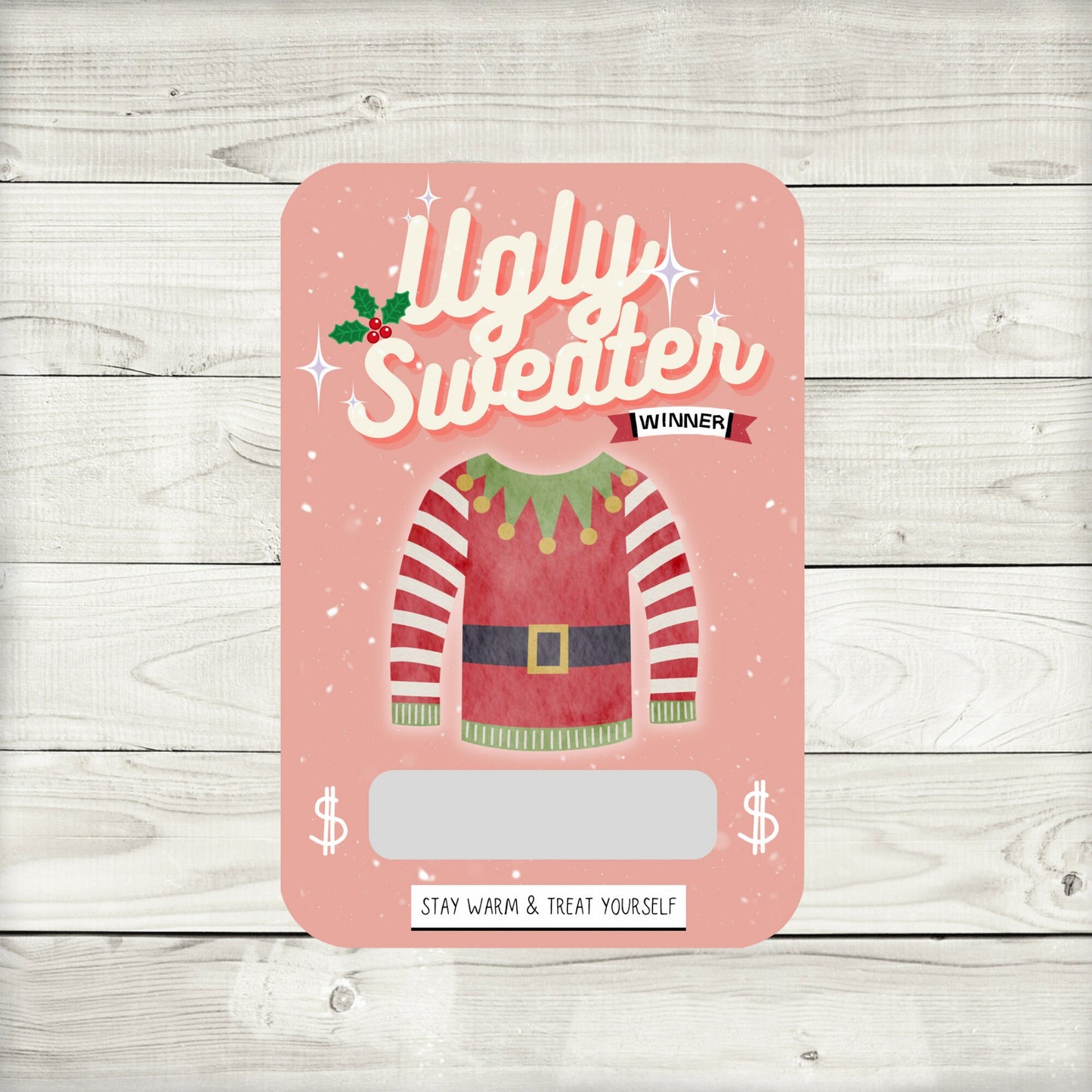 ugly sweater party money card holder: prize gift card