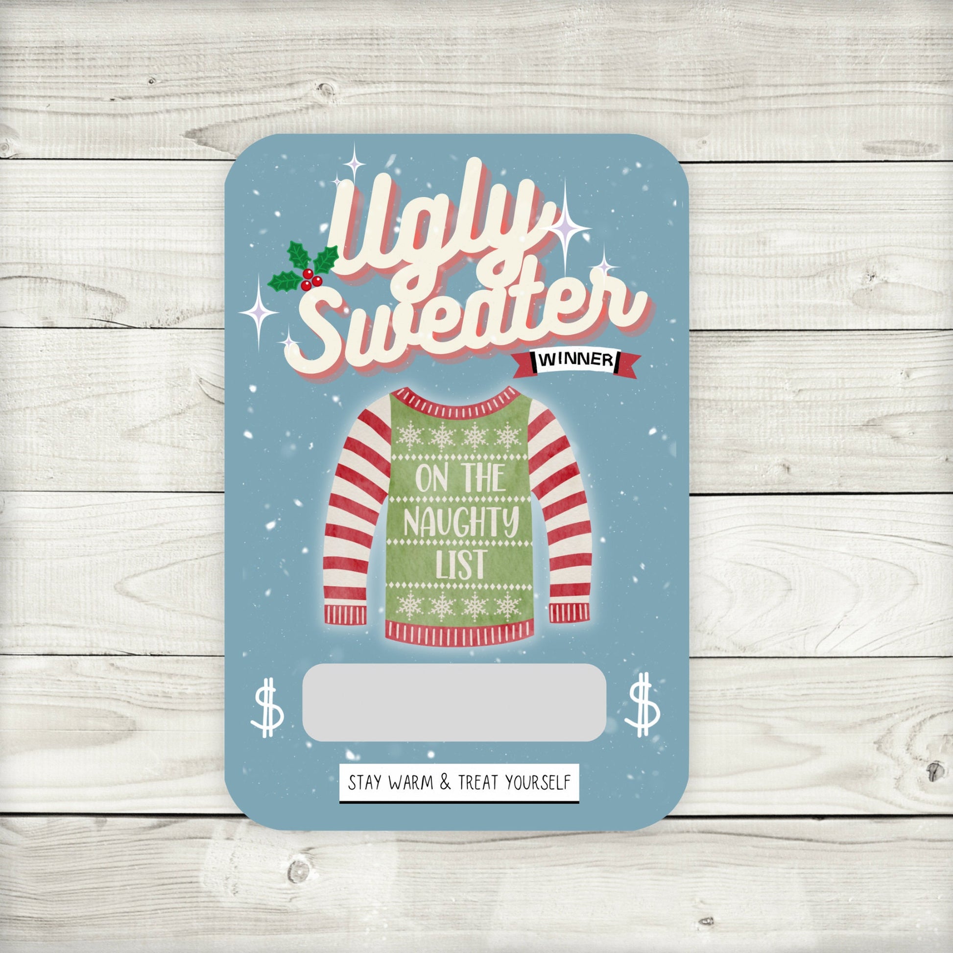 Ugly Sweater Party Money Card Holder: Prize Gift Card