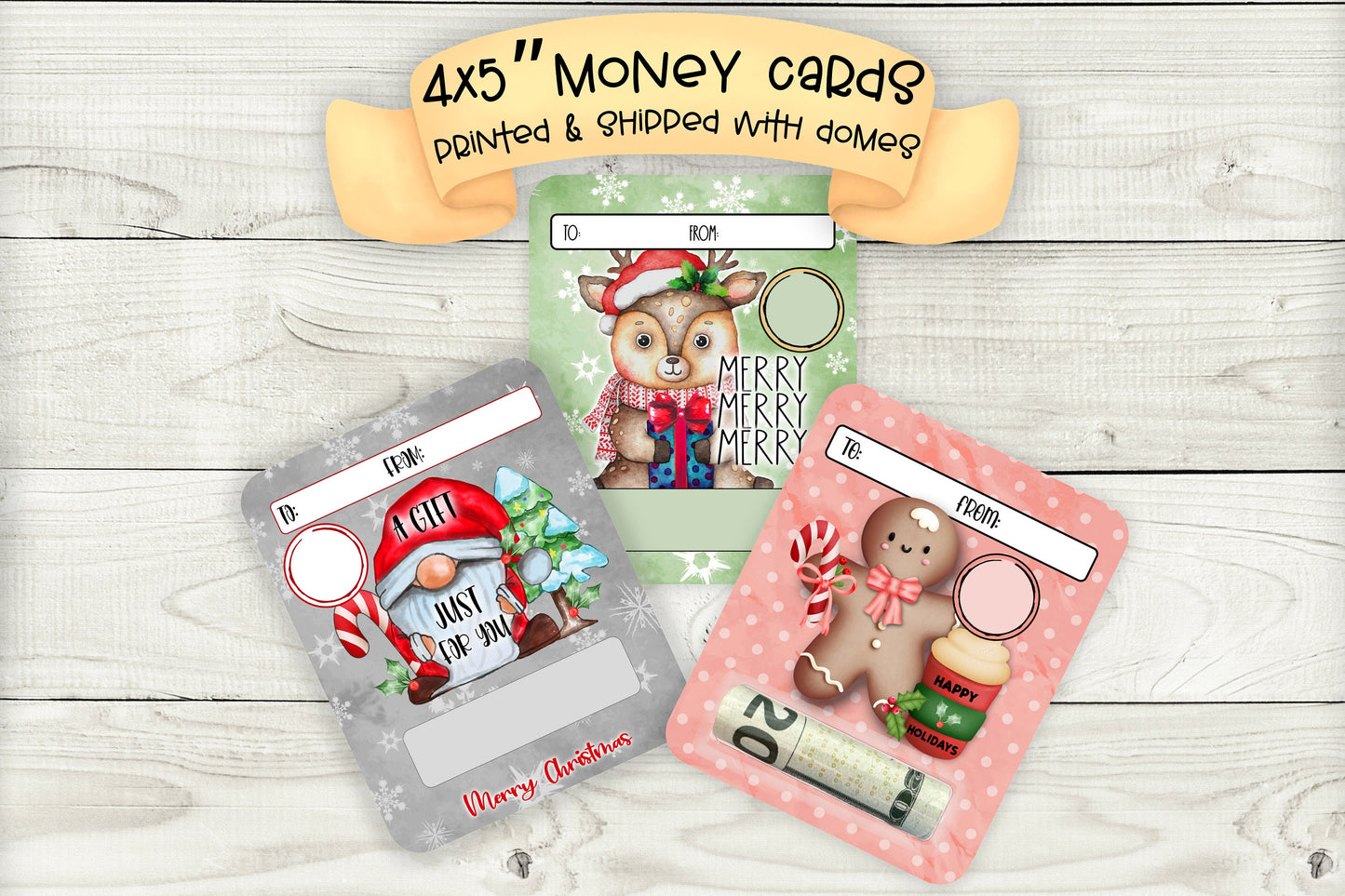 cute christmas money gift card holders