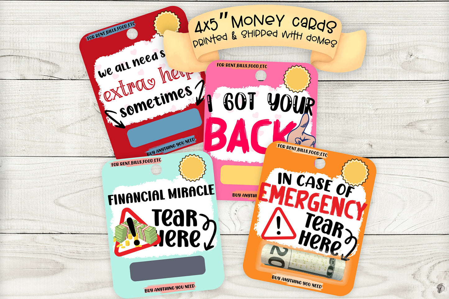 emergency funds money card holders