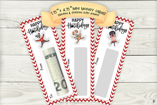 Mini Money Cards | Happy Howlidays | Dog Snow Angels