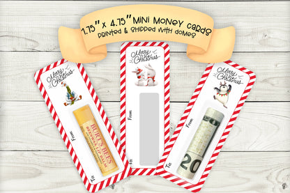 Mini Christmas Cash Money Card Holders | Lip Balm Party Holders | Goose Rabbit Penguin Edition